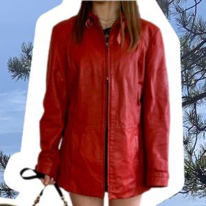 Danier Red Leather Jacket